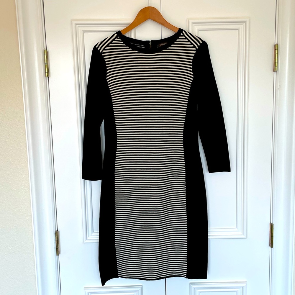J. McLaughlin black and white sweater dress size M